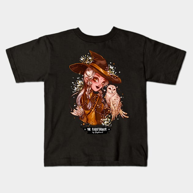 Sagittarius Witch Kids T-Shirt by Roy The Art